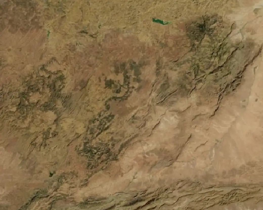 Map of the Middle Atlas Cedar Forests route on satellite imagery of Morocco, with each stop marked