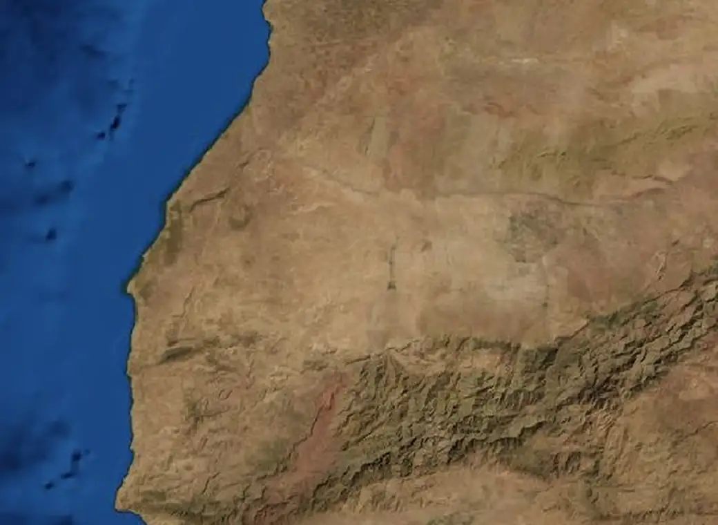 Map of the Essaouira and the Atlantic Coast route on satellite imagery of Morocco, with each stop marked