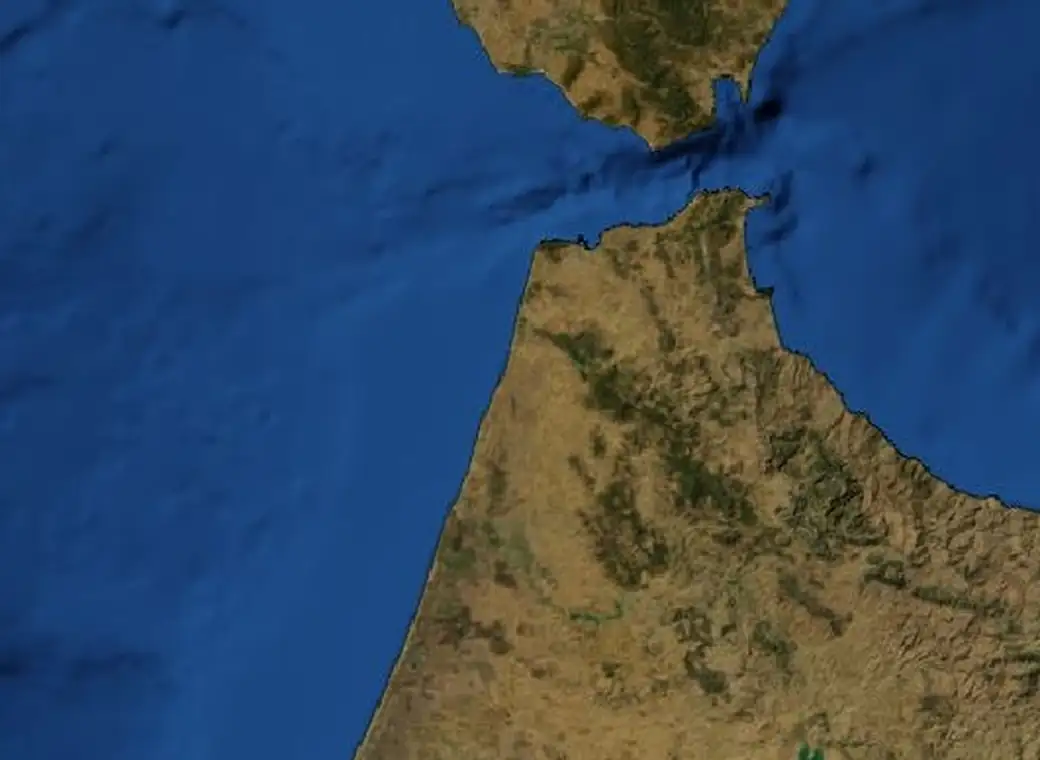 Map of the Asilah, Larache and the North Coast route on satellite imagery of Morocco, with each stop marked