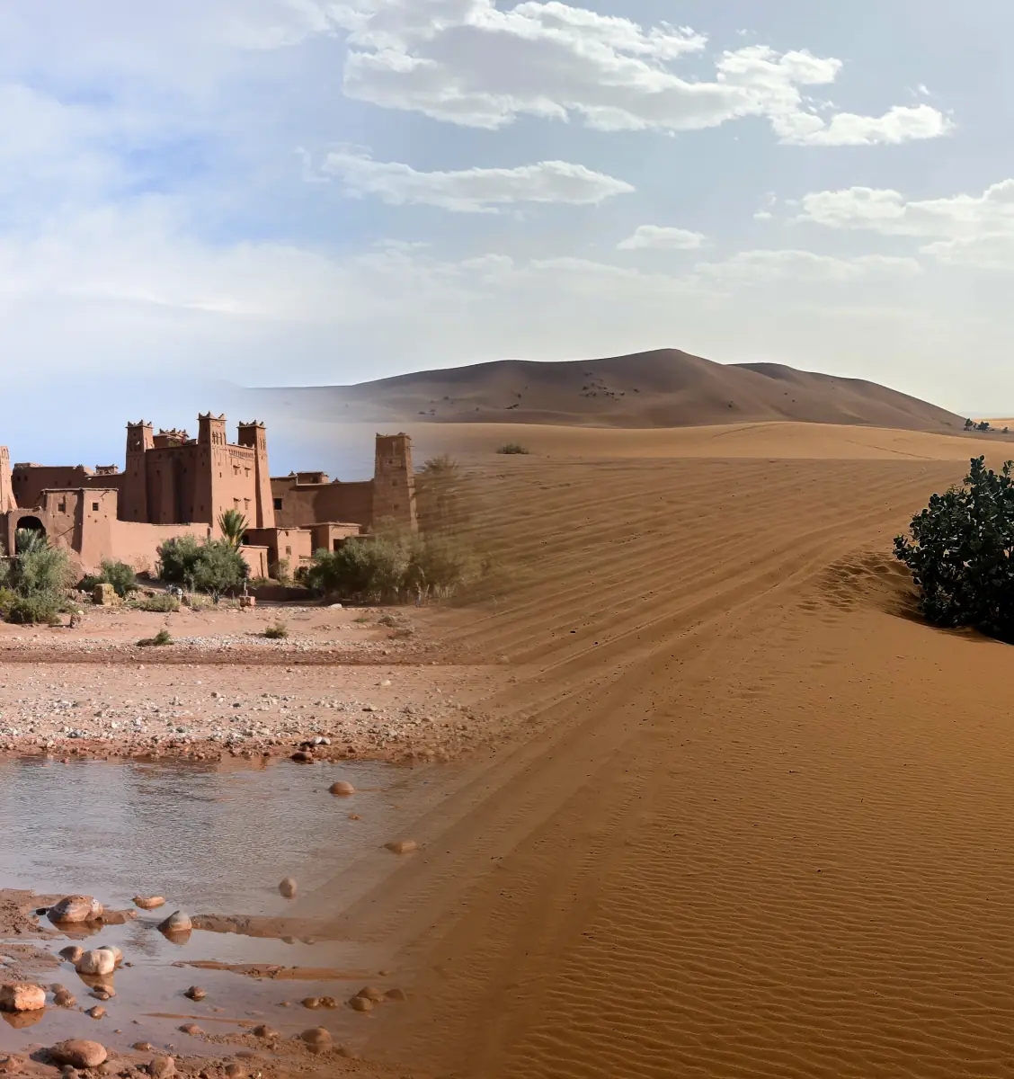Orange sand dunes of Erg Chebbi near Merzouga